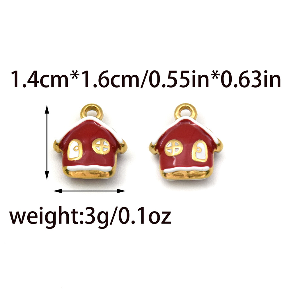 1 Piece 304 Stainless Steel Lipstick Letter House Pendant DIY Ornament Accessories display picture 5