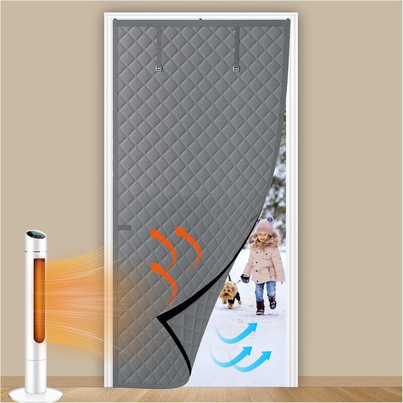 Insulated Door Curtain Suitable for Door Size 104* 215cm Oxford Cloth Bedroom Kitchen