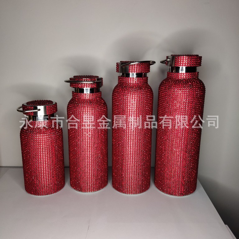 Taza de vacío incrustada en diamantes celebridad de Internet Taza de agua incrustada en diamantes TikTok tendencia creativa transfronteriza taza de agua portátil taza de vacío de diamantes de imitación