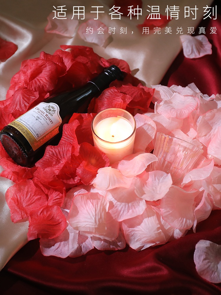 Simulated Rose Petal Wedding Flower Petal Arrangement Wedding Room Decoration Valentine's Day Proposal Making Romantic Atmosphere
