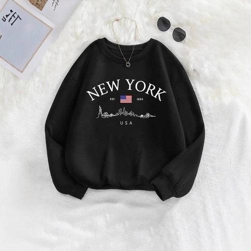 Men's Round Neck Sweatshirt with Letter Print, New Style Sweatshirt, EU Code