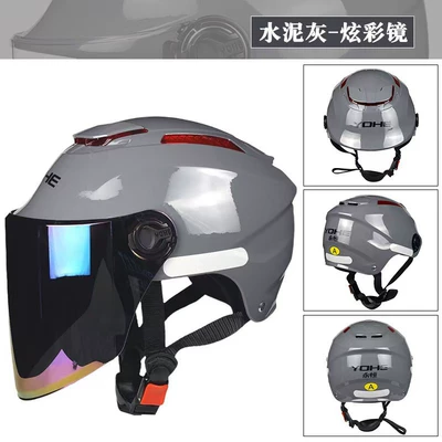 Eternal 365 helmet 3C: Motosiklet kaskı (dəbilqə) - cement-gray-with-colorful-lenses-new-national-standard-type-a