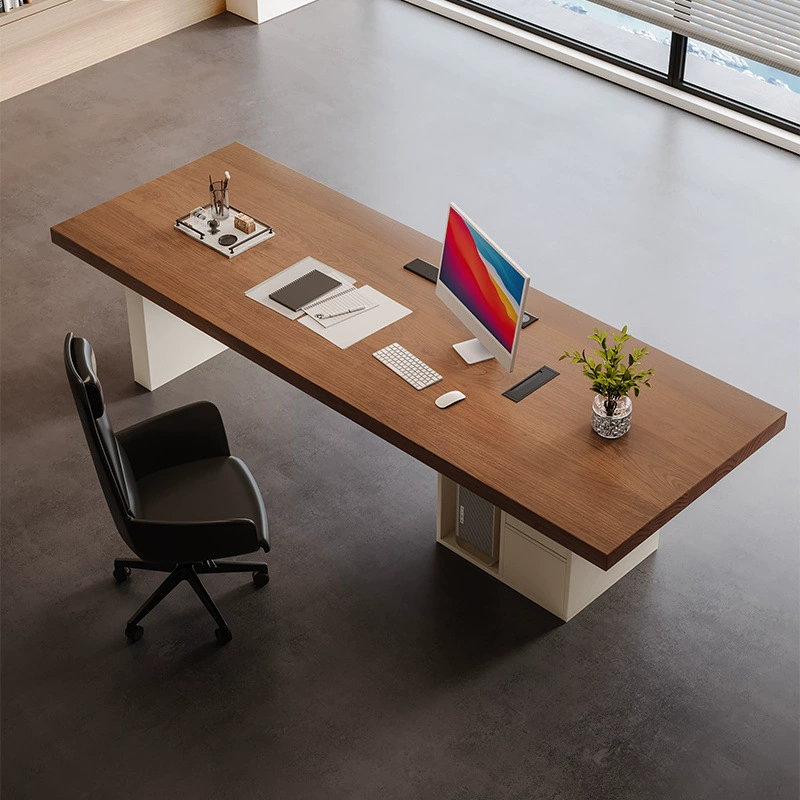 Стол Boss из цельного дерева SJ, современный минималистичный офисный стол с большой доской, компьютерный стол, доступный роскошный высококачественный рабочий стол