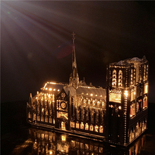 3D金属拼图巴黎圣母院模型圆明园大水法南京阅江楼模型益智拼图