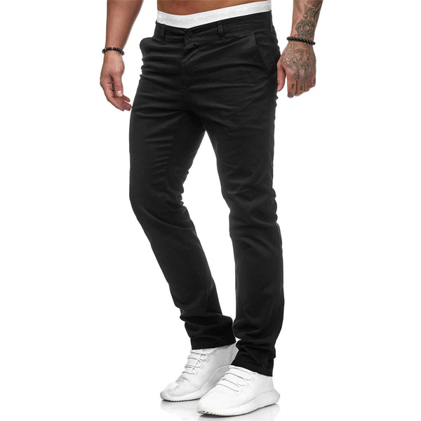 Men's casual solid casual trousers