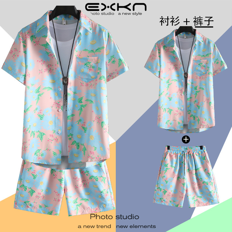 C114 라이트블루 [슈트] (셔츠+반바지)