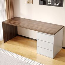 实木书桌带抽屉斗柜一体台式桌卧室简易书桌家用学习桌书柜组合