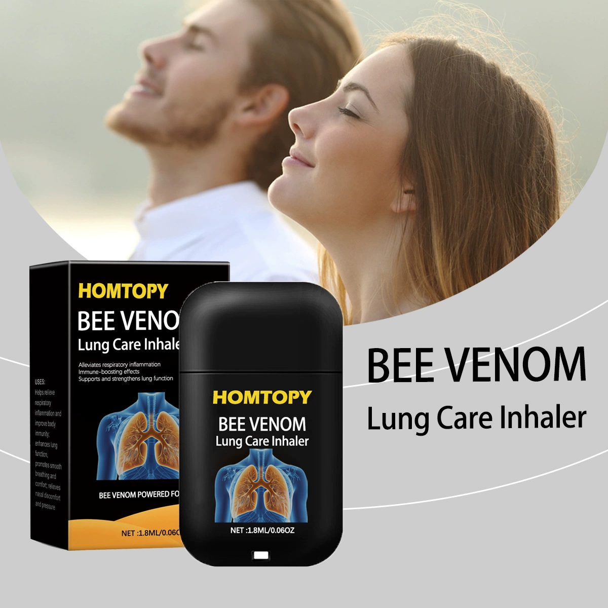 Освежающая палочка HOMTOPY Bee Venom для трансграничного использования устраняет усталость, повышает жизненную силу тела, нежный уход, назальный аспиратор
