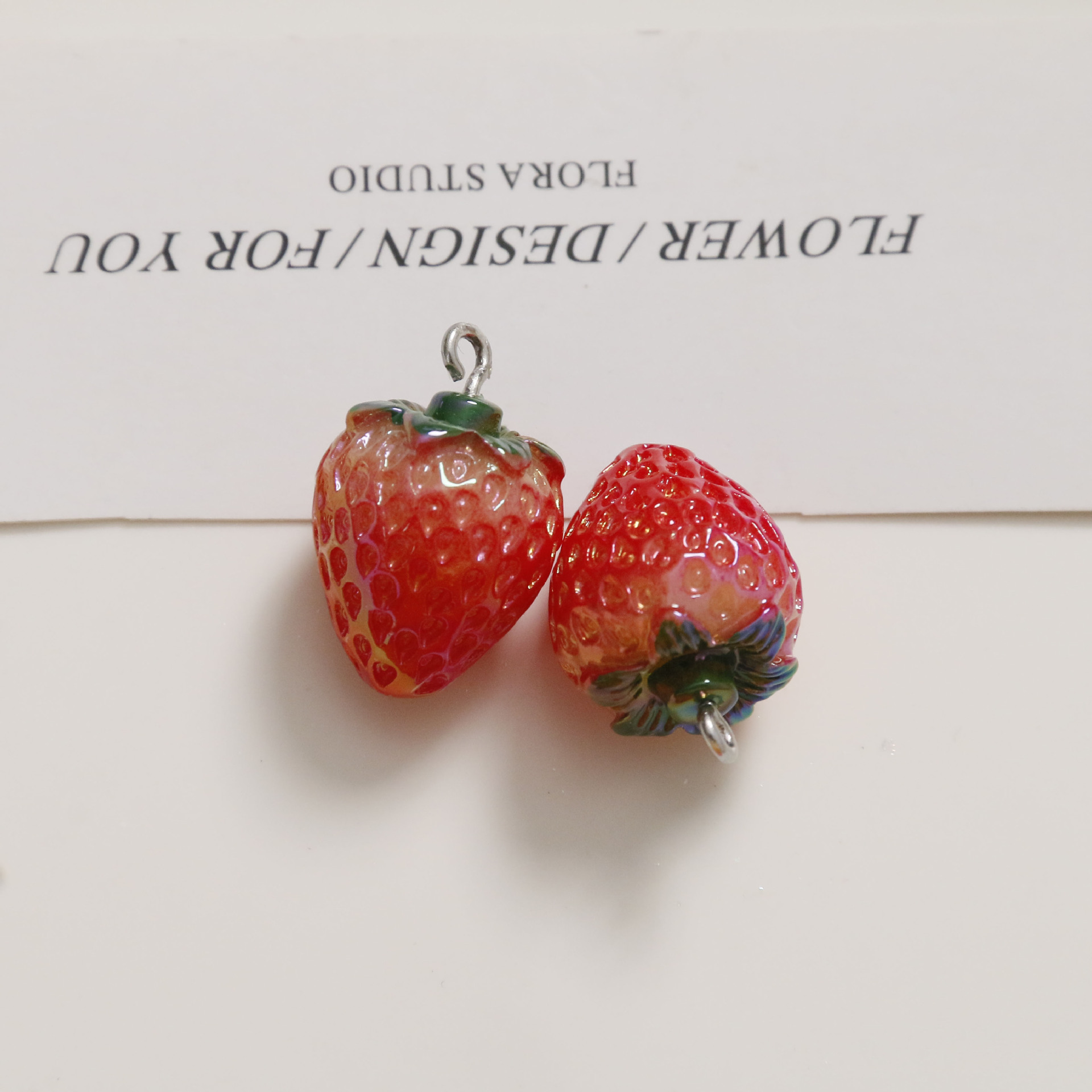 6g Weight Pendant Jewelry Making Type 24*15mm Jewelry Making Size DIY Jewelry Accessories Classification 1 Piece Quantity Resin Material Strawberry Pattern Plating Design Cute, Sweet Style 1 Piece 24*15mm Resin Strawberry Pendant 8