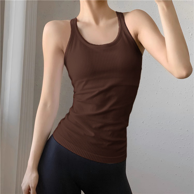 Camiseta sin mangas acanalada al por mayor, estilo yoga, deportiva, ajustada, estilo lululemon, lw1cjus