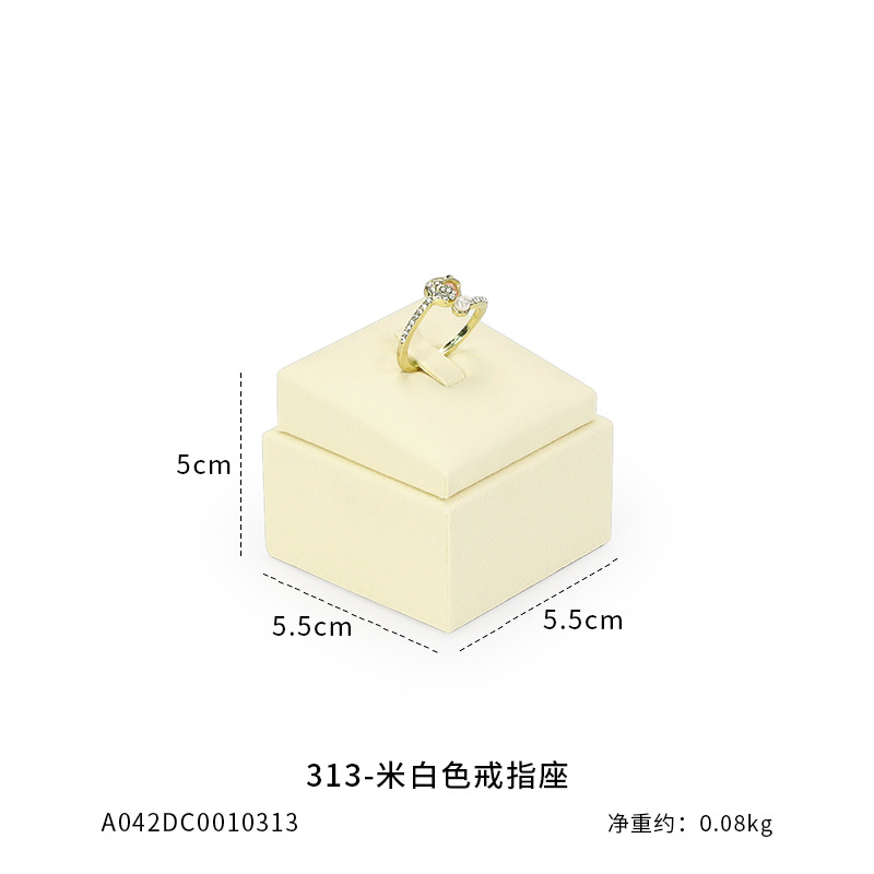 Xu Yue joyería estante de exhibición beige superfibra aretes de lujo anillo de ventana joyería mostrador accesorios