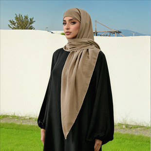 Cross-Border New Hot-Selling Chain Rayon Solid Color Square Scarf Versatile Simple Large Size Fashion Sun Protection Shawl Scarf for Women