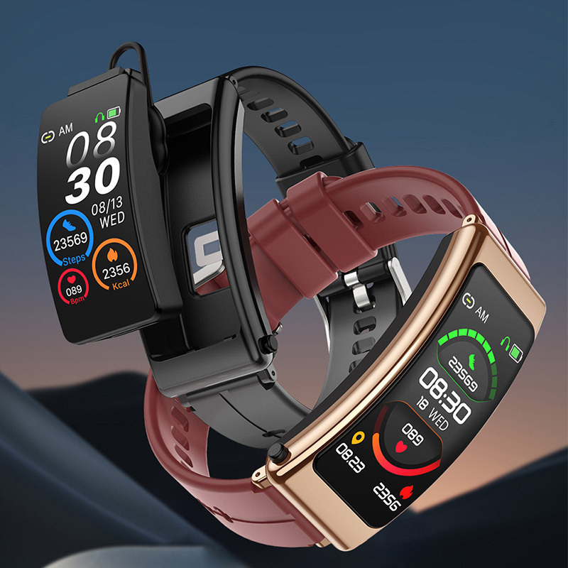 Nueva pulsera inteligente auricular Bluetooth 2-en-1 llamada reloj inteligente K13 ritmo cardíaco de la presión arterial de oxígeno en la sangre podómetro