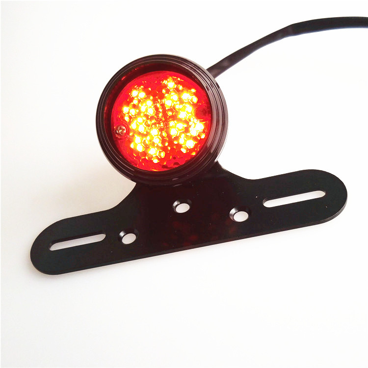 Ch-2021A European and American Motorcycle Retro Modified Led Brake Rear Tail Light Round with Bracket Led Night Running Light