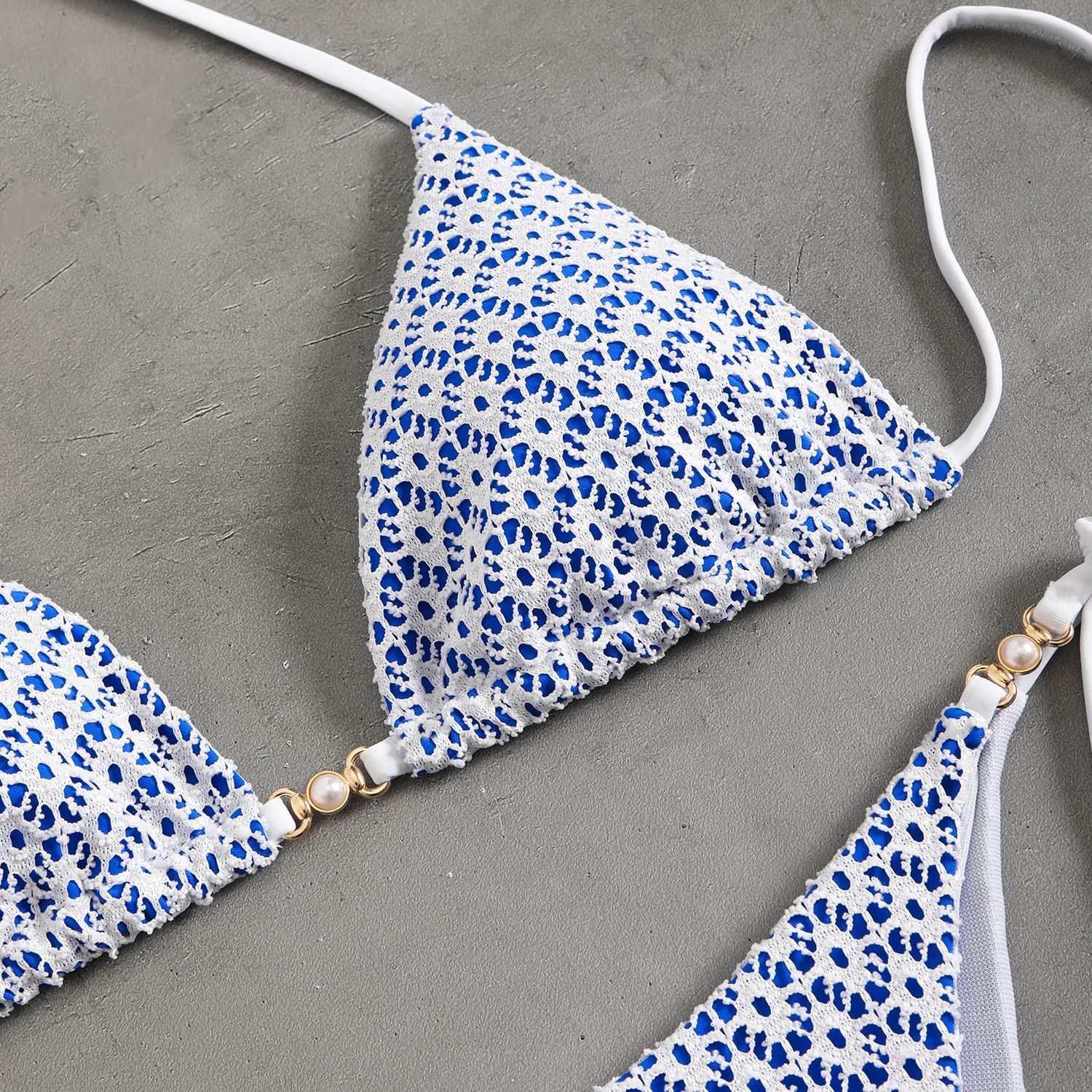 Women's Sexy Halter Tie-Front Bikini Set High-Cut Bottom Two Piece Swimsuit For Vacation_ecoleips.com