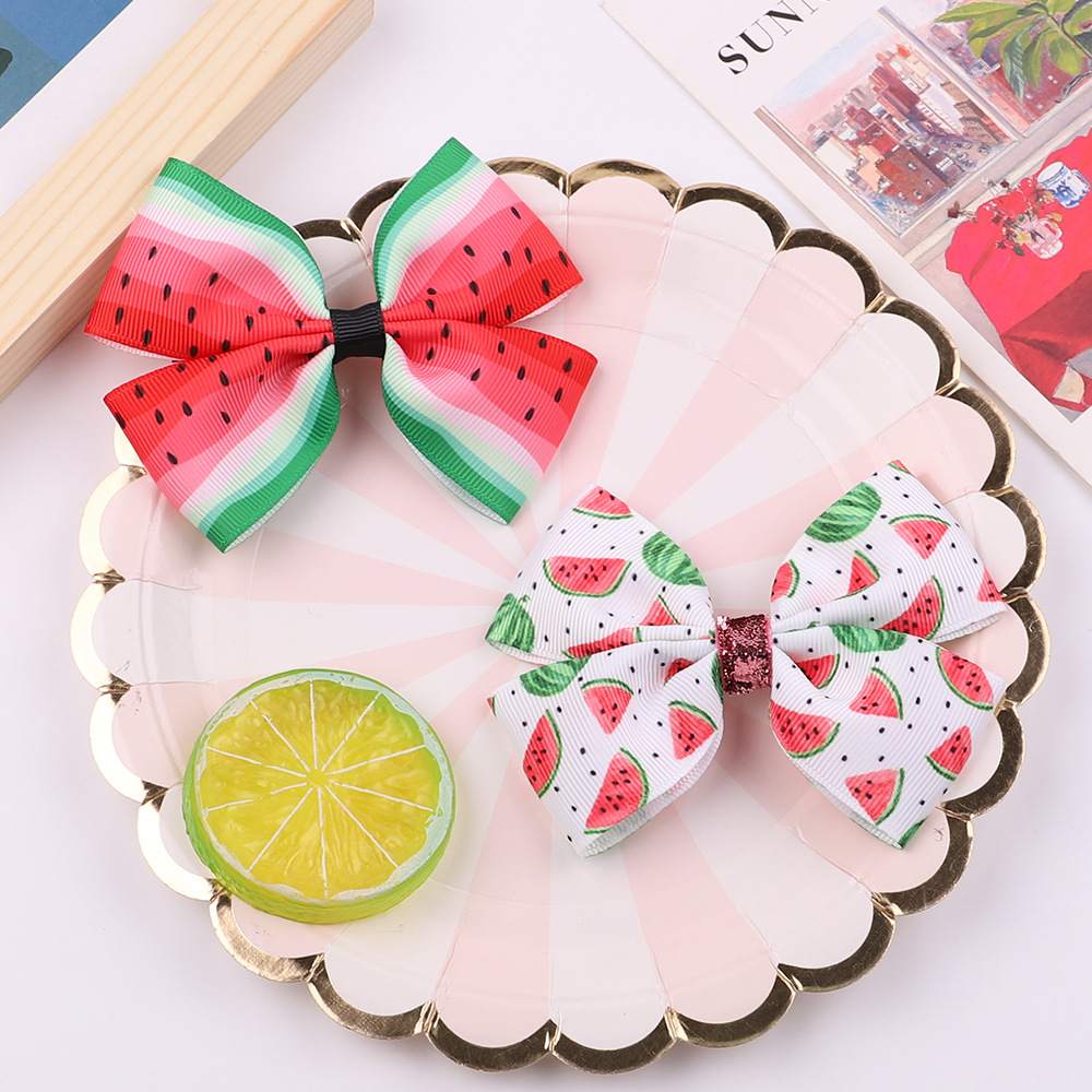 Retro Printing Bow Clashing Color Hairpin Set Wholesale Nihaojewelry display picture 5