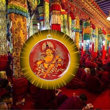 藏传文化唐卡 普贤菩萨释迦摩尼30mm双面图案 时光宝石 合金 吊坠