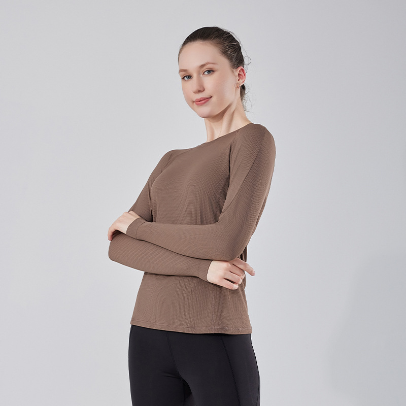 Nueva Ropa Interior Deportiva para Mujer de Otoño e Invierno, Camiseta Interior de Manga Larga de Seda Helada de Secado Rápido para Yoga, Running y Fitness al Aire Libre