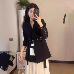 高级感时尚休闲气质西装女外套2025春秋新款系带西服设计感外套女