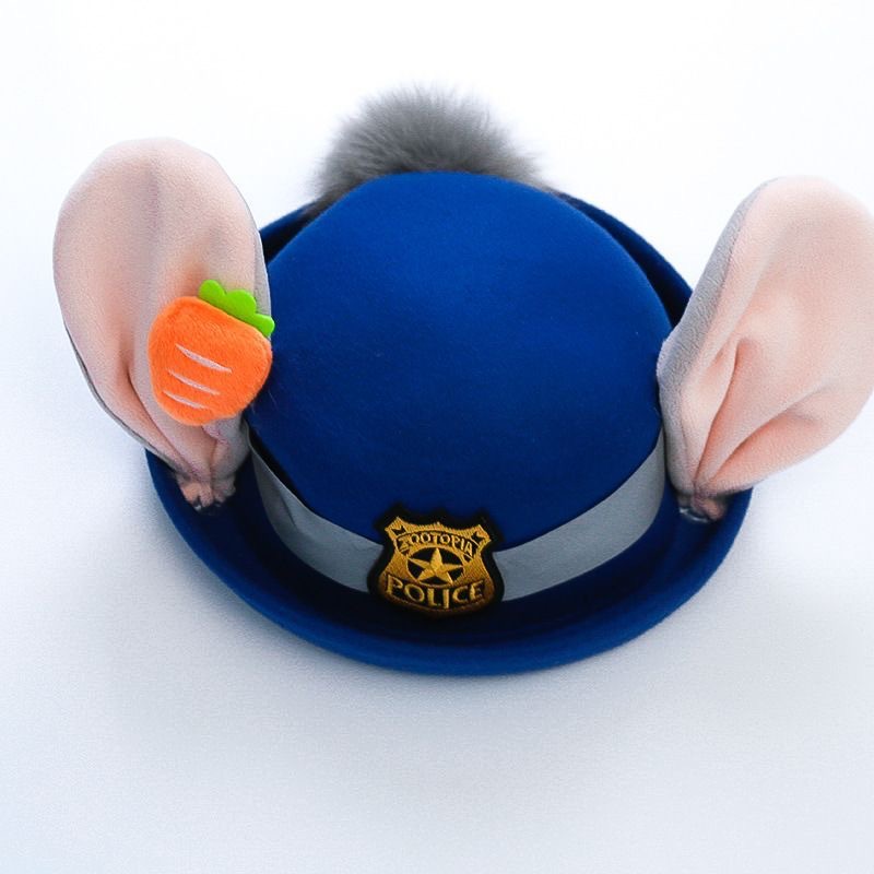 Sombrero de rábano de oficial de policía de conejo (modelo para adultos de 57 cm)