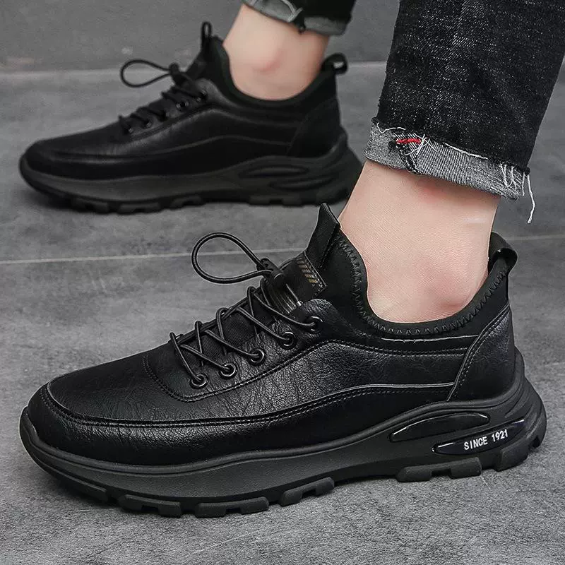 Мужская обувь Cross-Border, осенне-зимняя универсальная дышащая кожаная обувь, повседневная рабочая обувь, внешняя торговля, Рабочая обувь больших размеров, мужская кожаная обувь