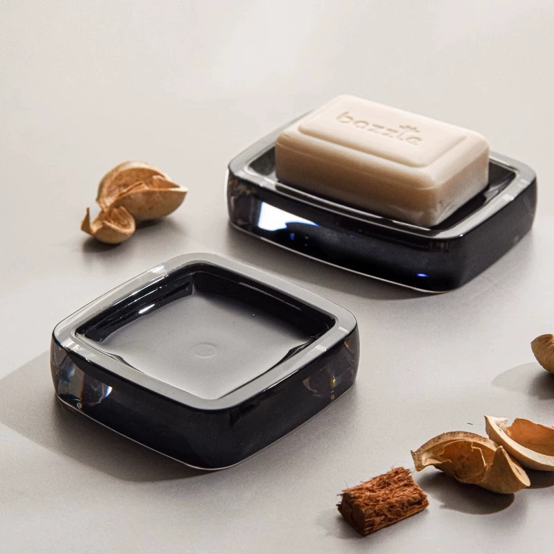 Легкий экстравагантный импортный PC мыльница высококлассная домашняя мыльница Туалет отель мыльница ванная комната черный круглый мыльница