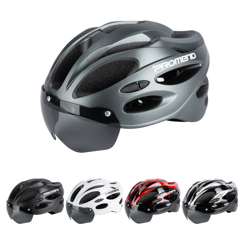 Casco de bicicleta montaña cross-country bicicleta moldeado integrado gafas de succión magnética casco equipo de equitación al aire libre