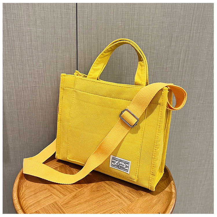 El otoño y el Invierno nuevo color de pana hombro bolsa de mensajero bolso de hombro tutorial bolsa de pana hombro Portátil Bolsa de la muchacha