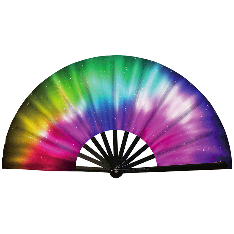 Abanico Plegable de Kung Fu de Plástico, Colorido, para Conciertos y Fiestas
