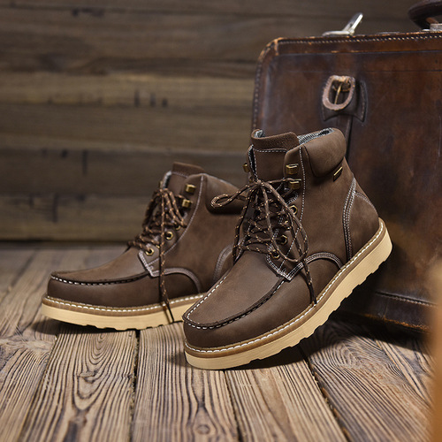 Cross-border high-quality Martin boots men's British casual fashion high-top shoes genuine leather couple work boots