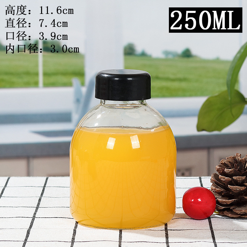 ファットカップガラス飲料ボトル 300 ミリリットル大口パールミルクティーボトルインターネット有名人酵素ジュースバランス高白色材料|undefined
