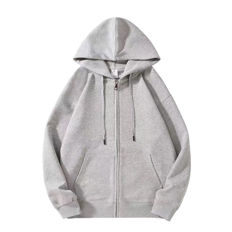 boy 2025 European And Cross-Border New Autumn Winter American Style Solid Color Loose Hooded Unisex Sweatshirt Jacket_voghion.com
