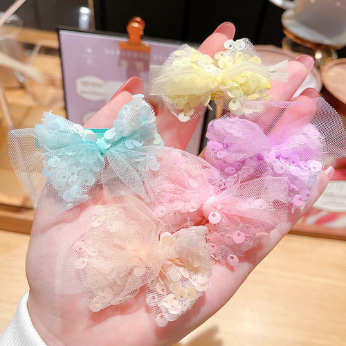 Children's small bow hair clip set princess mesh hair clip little girl super fairy hair clip girl clip headwear