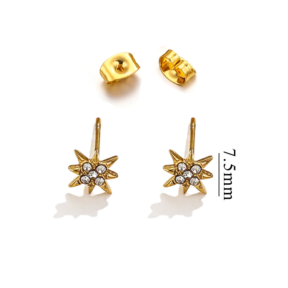 Acero inoxidable Moda europea y americana Personalidad Pendientes retro desgastados Luna Estrella Amor Rayo Pendientes de diamantes Acero de titanio