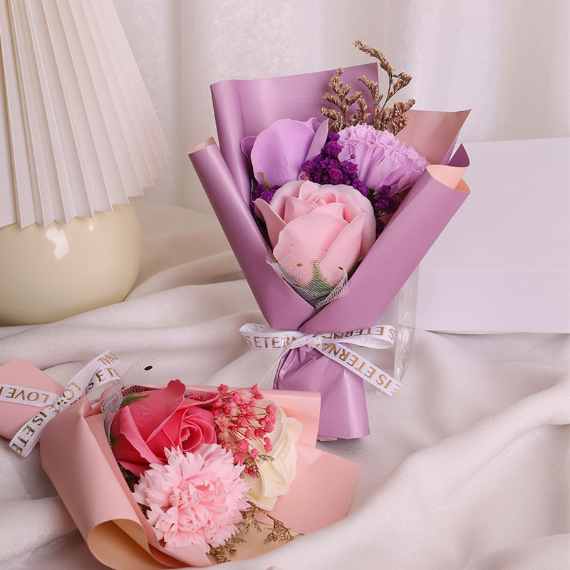 ミニバラの花の小さな花束母の日に彼女のカーネーションプレゼント永生花祭り520花束|undefined