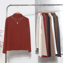 A02清仓特价批发 打底衫半高领修身显瘦装饰项链长袖上衣T恤5028
