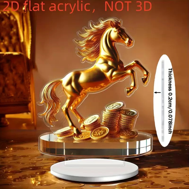 Colgante transfronterizo nuevo año del caballo 2026 acrílico 2D decoración de escritorio para el hogar decoración de la sala de estar decoración de vacaciones del dormitorio