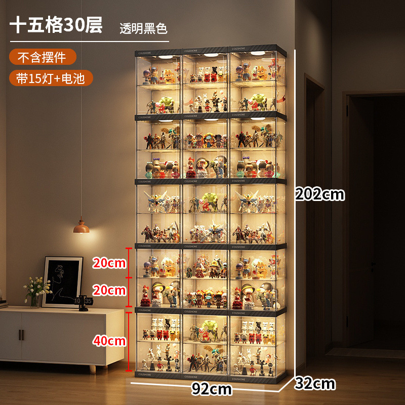 手办乐高展示柜模型玩具陈列置物架子家用公仔高达透明展示盒|undefined