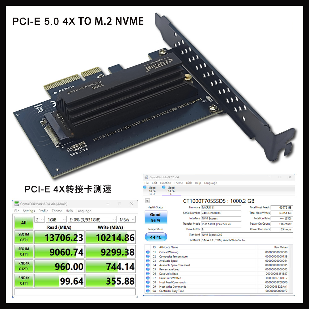 M.2ת�ӿ�NVMe SSDתPCI-E X4 5.0 GEN5ת�ӿ�m2תnvme��չ��