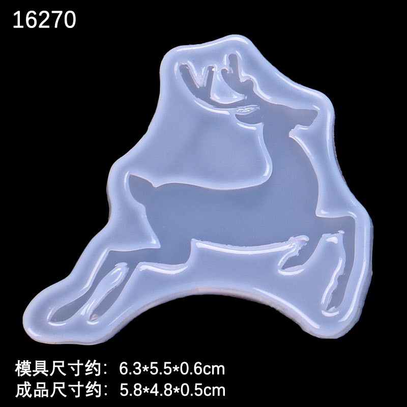 Espejo DIY cristal epoxi animal molde Navidad alce casa embrujado Decoración Accesorios epoxi molde de silicona