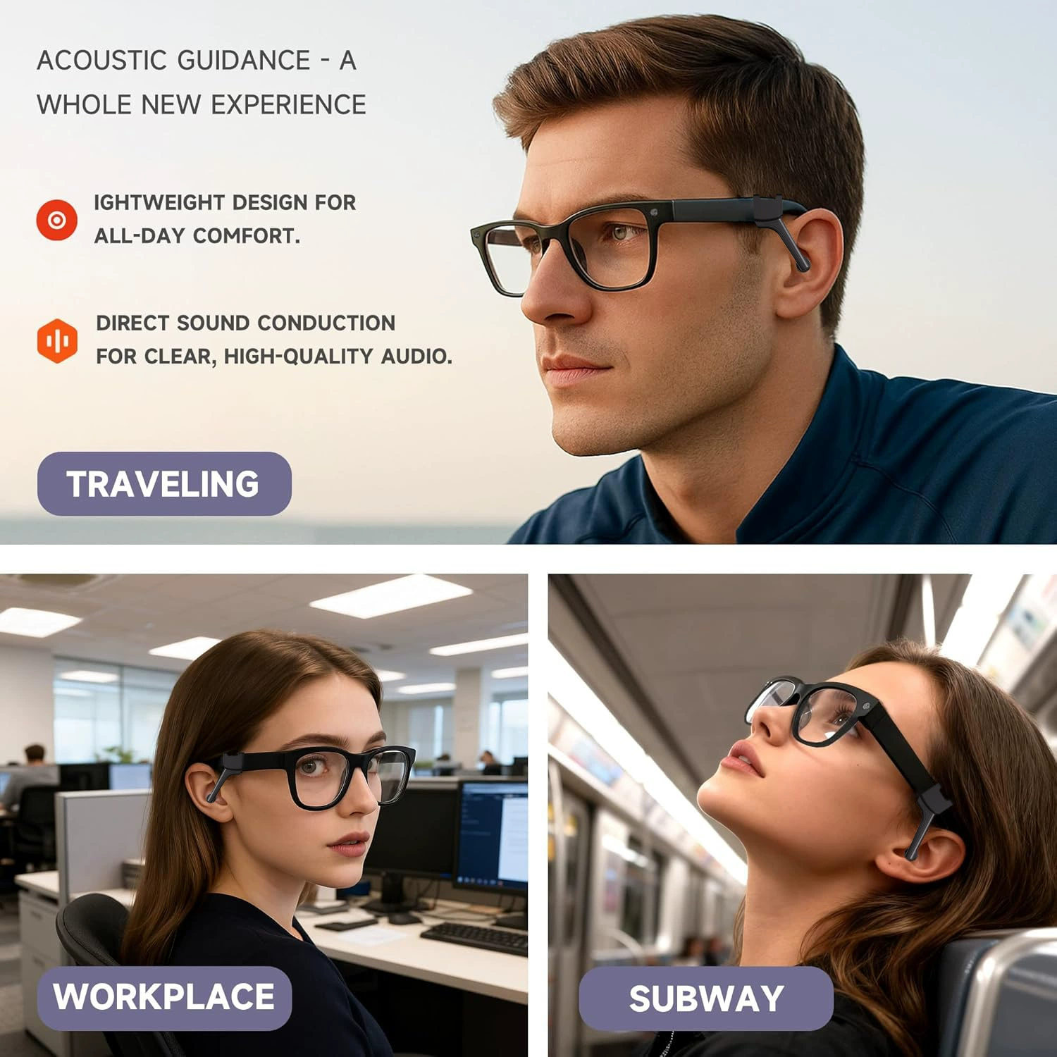 Подходящий для очков Meta Ray-Ban звуковой направляющий труб Ray-Ban Wayfarer Skyler звуковой концентратор