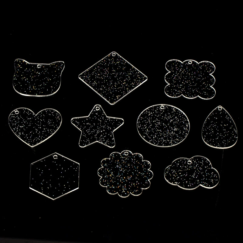 Фабрика ГУ Чак оптом акриловые поделки цепи костюм прозрачный небольшой кулон ins лазерный градиент ГУ ка ГУ пластина