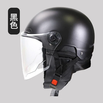 2024 Autumn and Winter Warm Battery Car Helmet Electric Motorcycle Full Helmet Warm Hat Style Windproof and Four Seasons (Motosiklet kaskı (dəbilqə)) - black-scarf-color-helmet