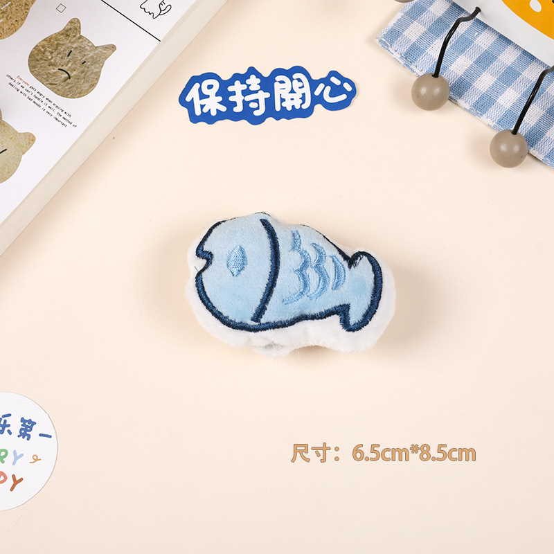 卡通毛绒小猫小企鹅小鱼布艺玩偶配件下开口发箍发带帽子装饰辅料|undefined