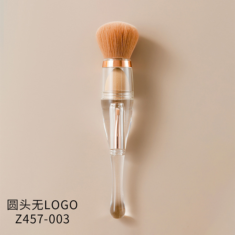 Fábrica de Zhuolia cepillo base personalizado 3 en 1 cepillo de maquillaje herramientas de maquillaje multifuncionales 4 en 1 cepillo de maquillaje