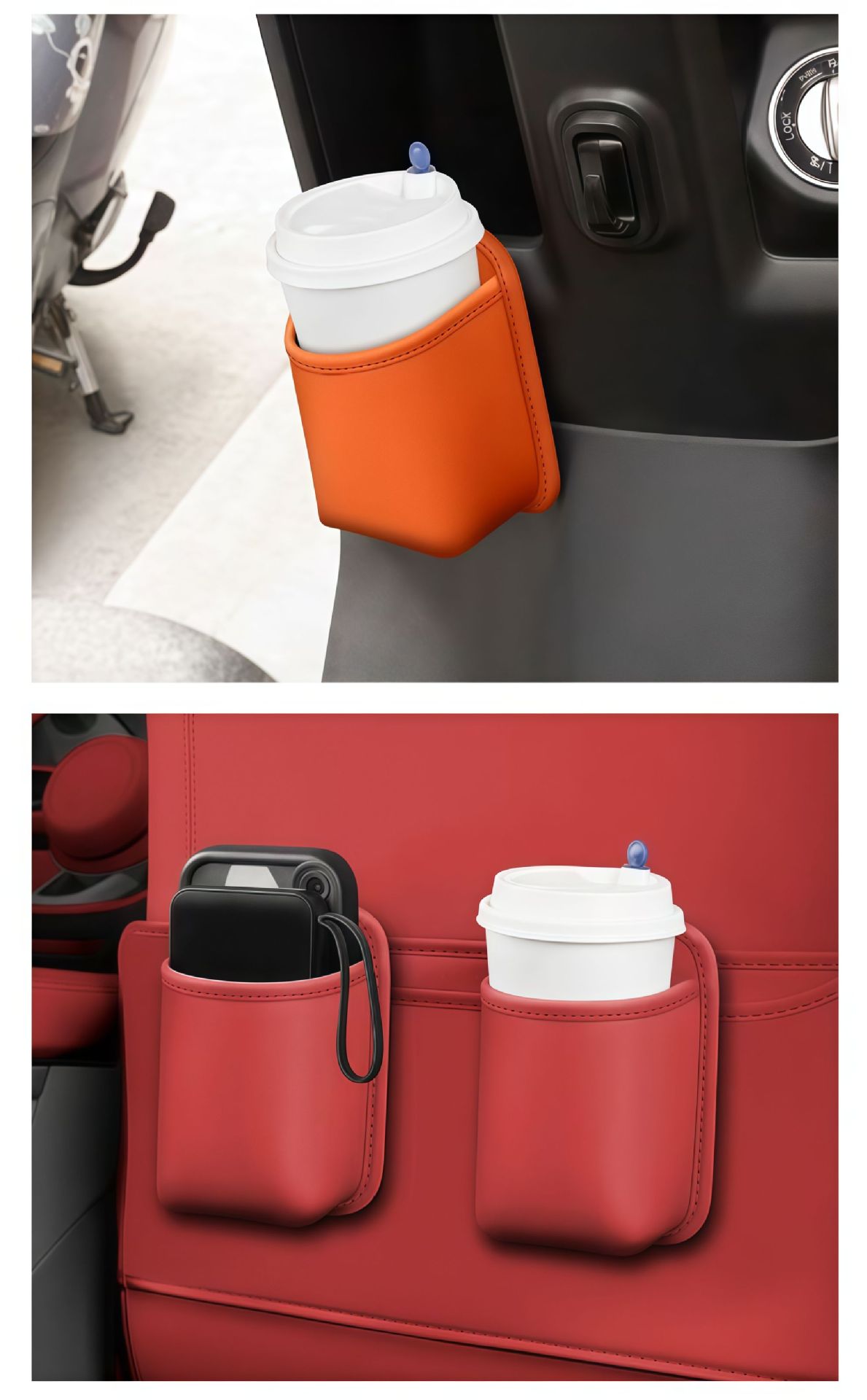 Car cup holder, door-side rear seat storage box, car side storage box, storage bag, beverage container, car trash bin