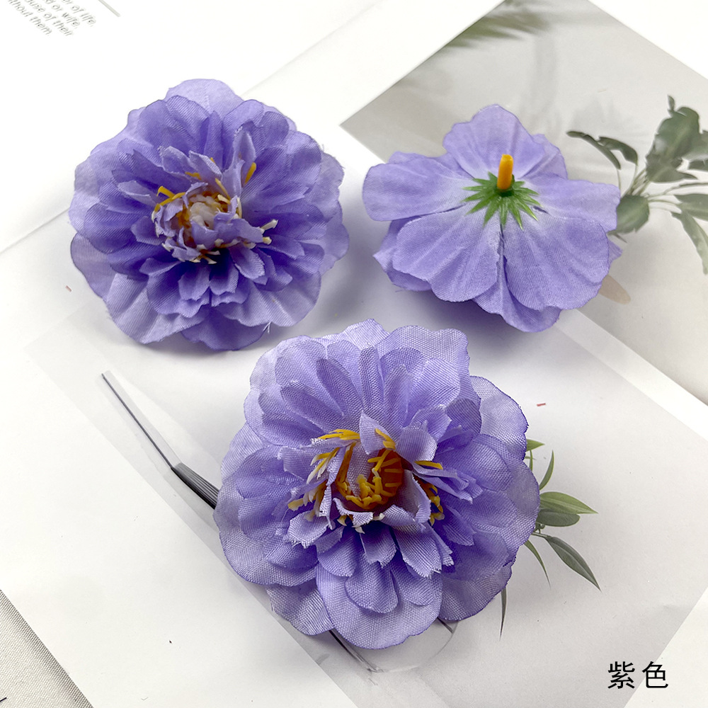 Hibiscus flores europeas DIY azalea falsa flores de flores de cabello accesorios de material de tocado de flores adornos de fotografía para el hogar
