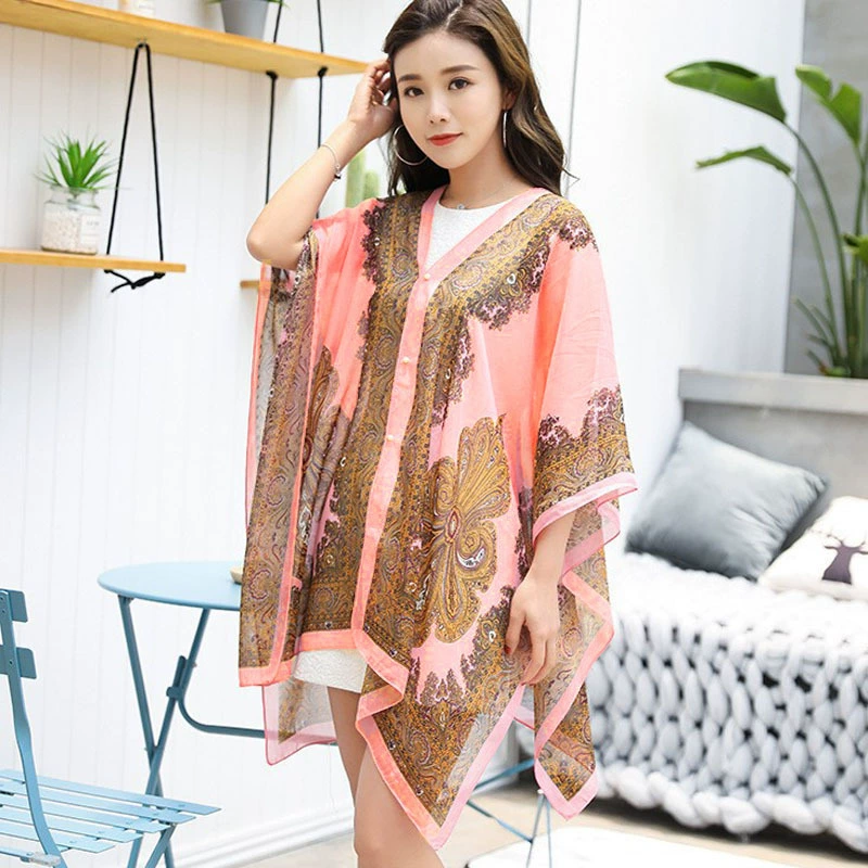 Summer universal cloak, shiffon beach scarf, sun protection, wholesale