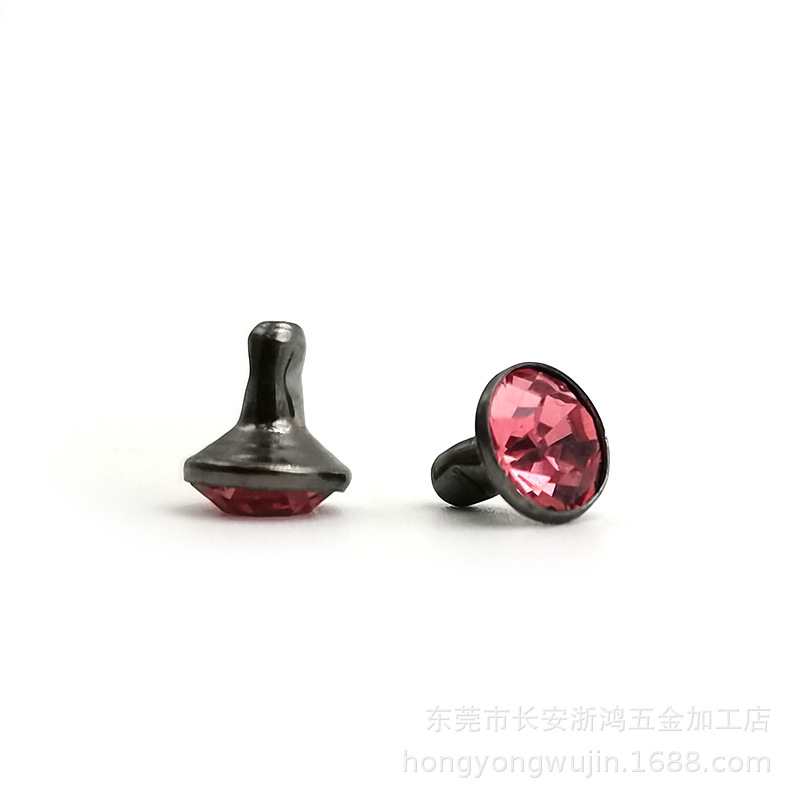 撞钉钻鸡眼脚管钻 尖底管钻饰品 镶钻撞钉 铆钉钻 带钻金属开花管