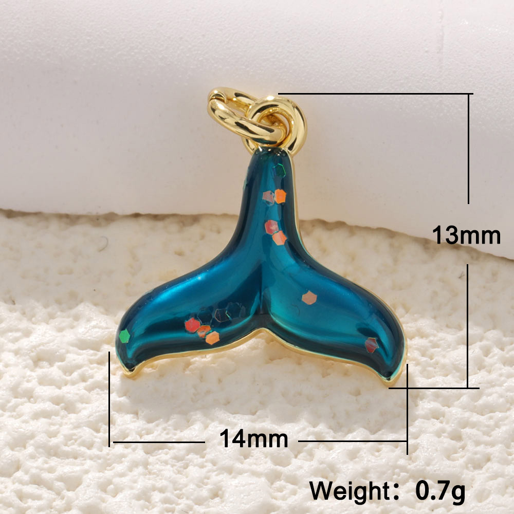 1 Piece 15*16mm 17 * 18mm 18 * 20mm Copper Artificial Pearls Rhinestones Gold Plated Scallop Starfish Fish Tail Pendant display picture 18